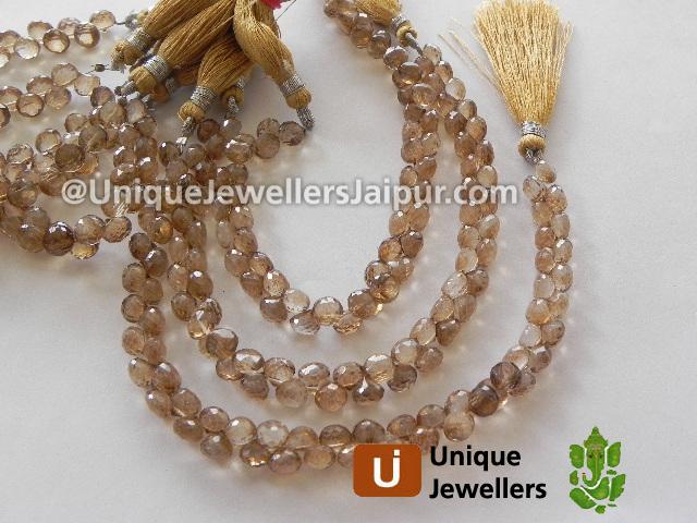 Coffee Quartz Faceted Onion Beads